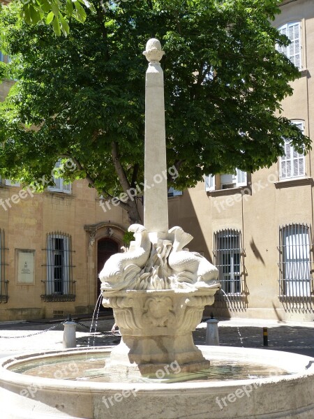 Fountain Dolphin Dolphin Mediterranean Provence South Of France