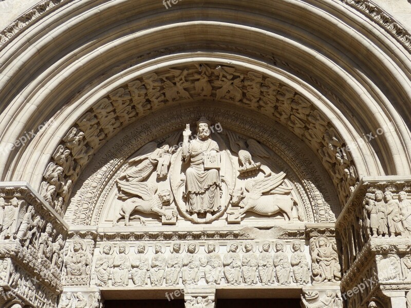 Arles Cathedral Facade France Historic Center