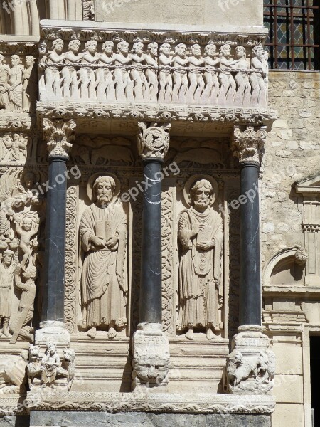 Arles Cathedral Facade France Historic Center