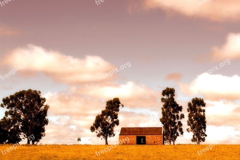 Farming Countryside Landscape Autumn House