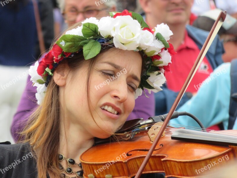 Violin Festival Joy Women Face