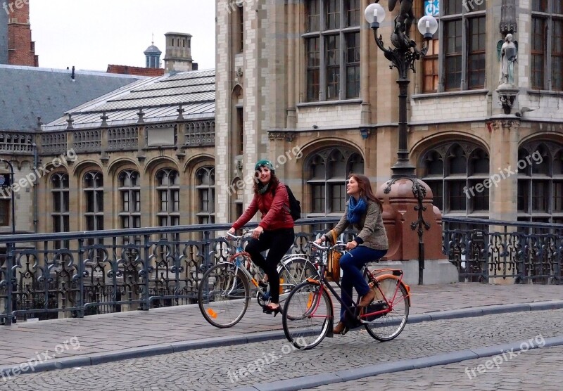 Bike Girls Girl Gent Belgium