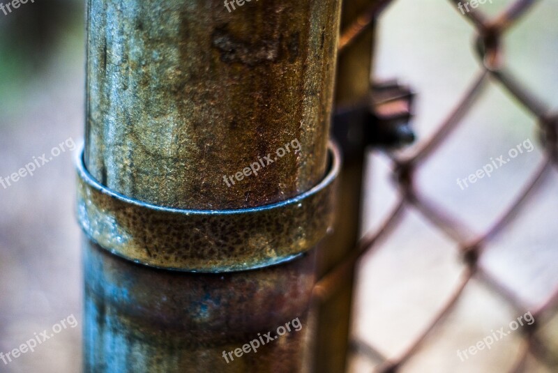 Rusted Fence Colorful Metal Old