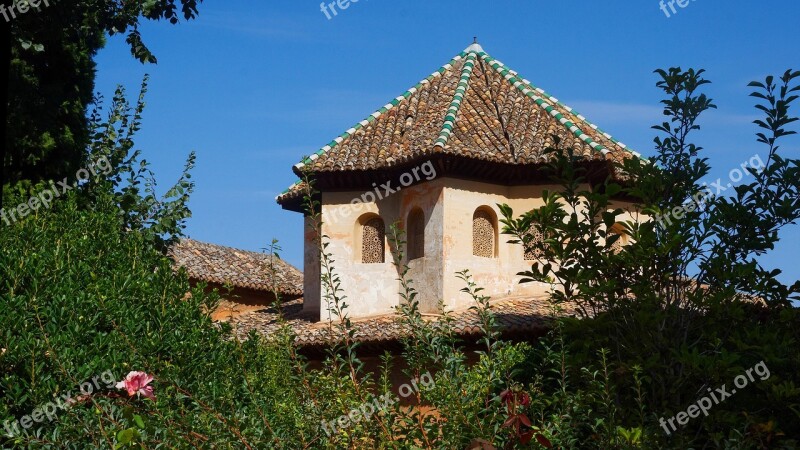 Alhambra Generalife Building Antique Granada