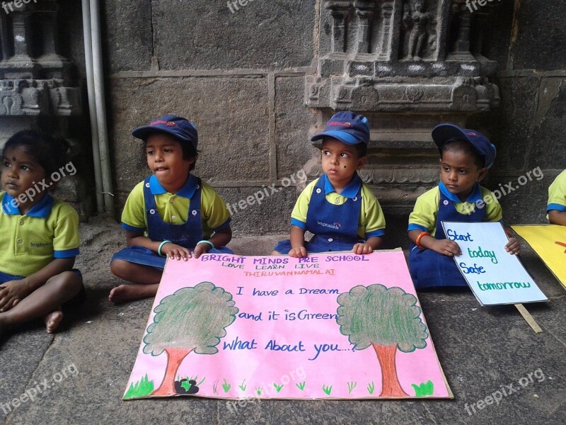 Children Activists The Environment India Free Photos