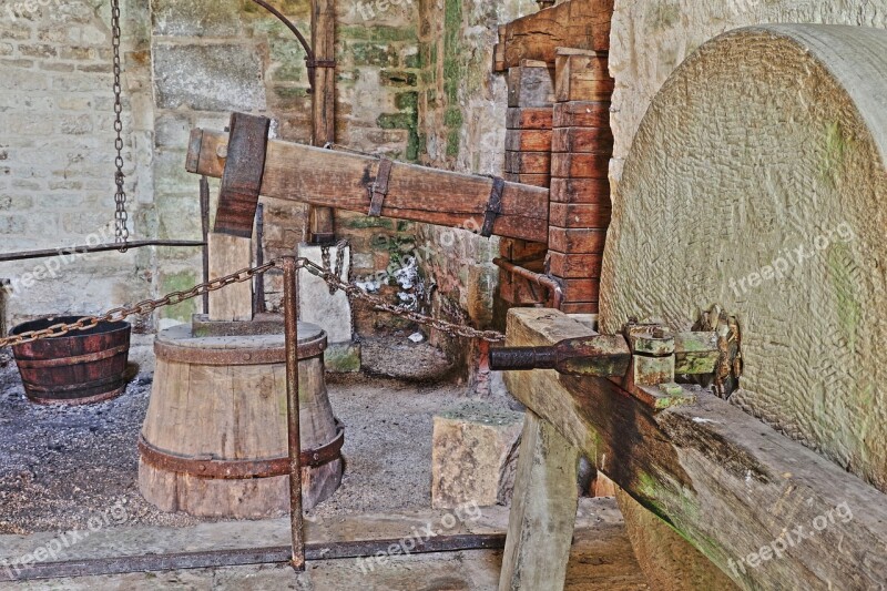 Hammer Mill Forge Grinding Stone Antique Hdr