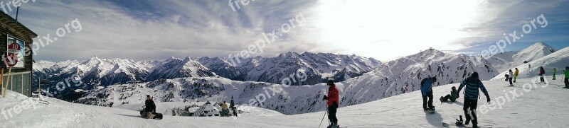 Mountains Go Skiing Snowboard Austria Snow