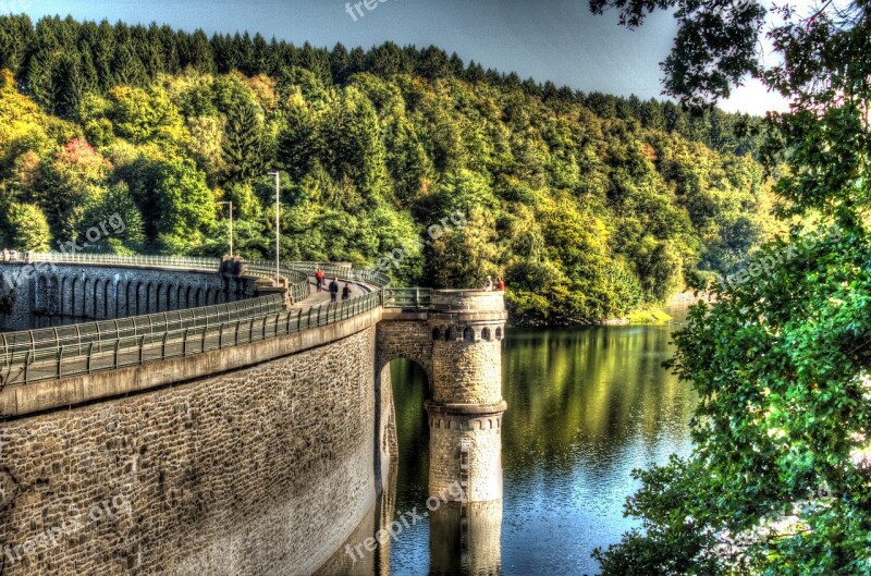 Ennepetal Lock Dam Reservoir Barrier Wall Architecture