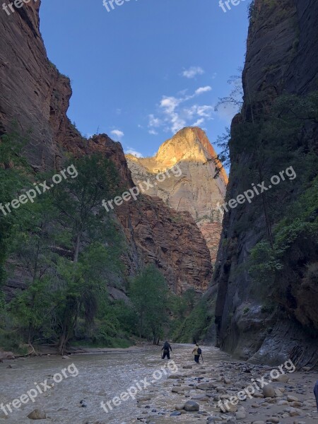 The Narrows Canyon River Cliff Mountains