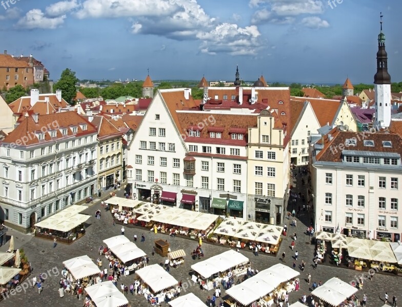 Estonia Tallinn Historic Center Town Hall Square Historically