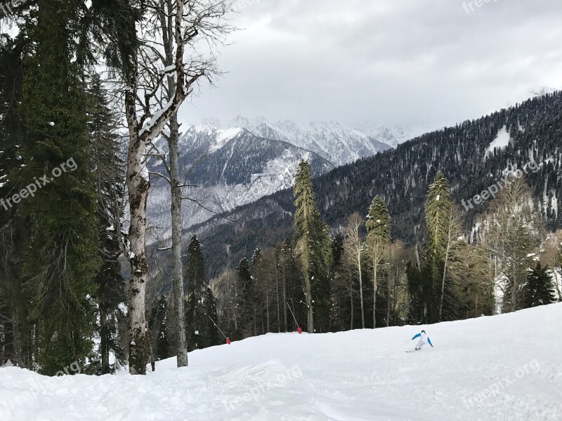 Mountain Winter Rosa Khutor Sochi Skier