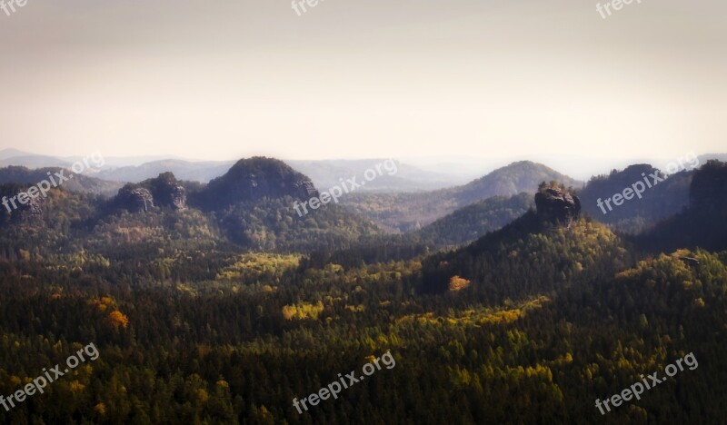 Mountain Landscape Nature Saxon Switzerland Hill