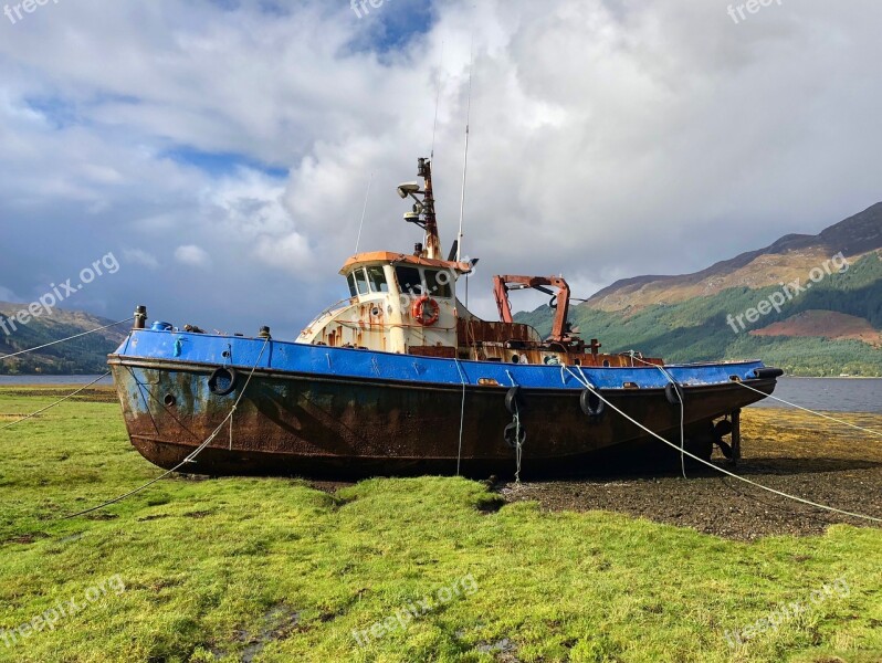 Ship Landscape Wreck Rusted Old