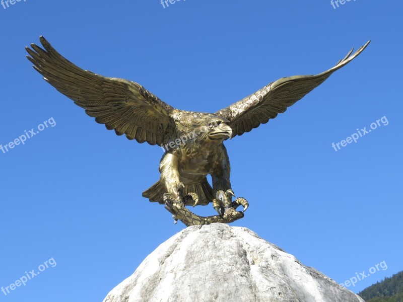 Eagle Sculpture Brass Statue Figure