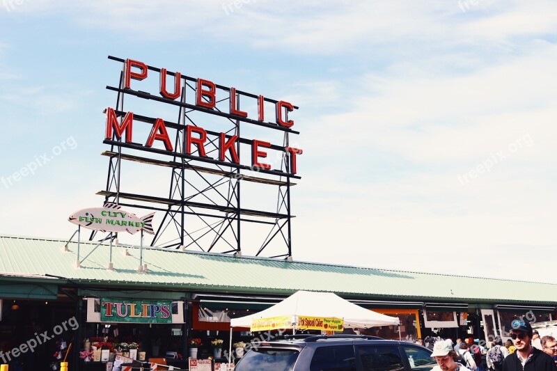 Seattle Public Market Washington Sky Farmers