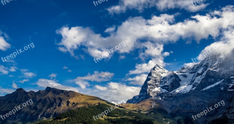 Switzerland Mountains Landscape Alpine Panorama