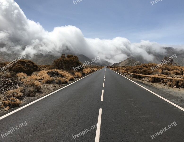 Tenerife Road Mountains Canary Islands Mountain Road