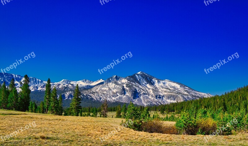 Mount Kuna Crest Yosemite Mountain Landscape Nature