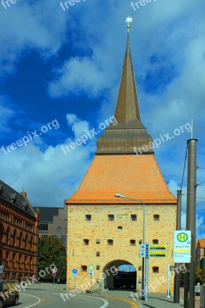 Stone Gate City Wall Town Fortifications Rostock Hanseatic City