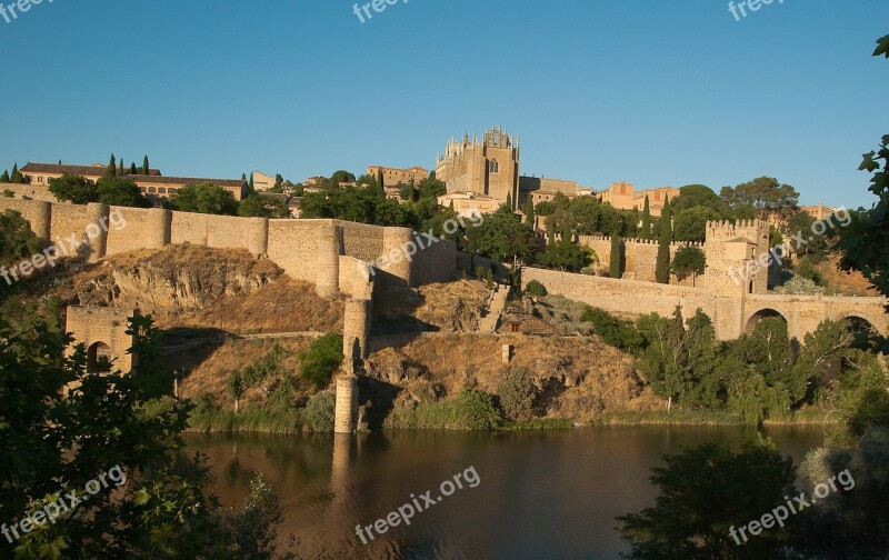 Spain Toledo Ramparts Wall River