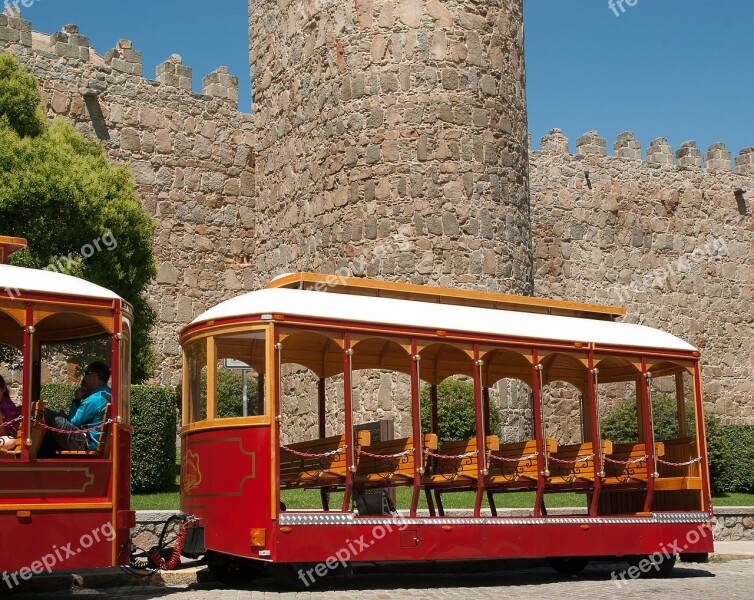 Avila Ramparts Train Wagon Tourists