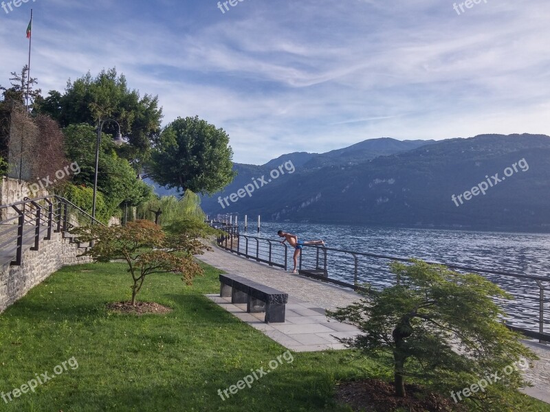 Lierna Lake Italy Morning Gymnastics