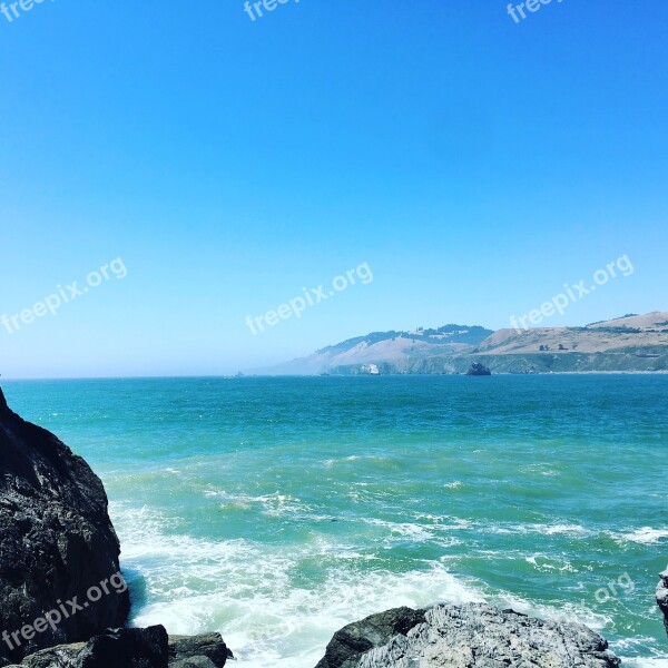 Ocean Waves Rocks Nature Beach