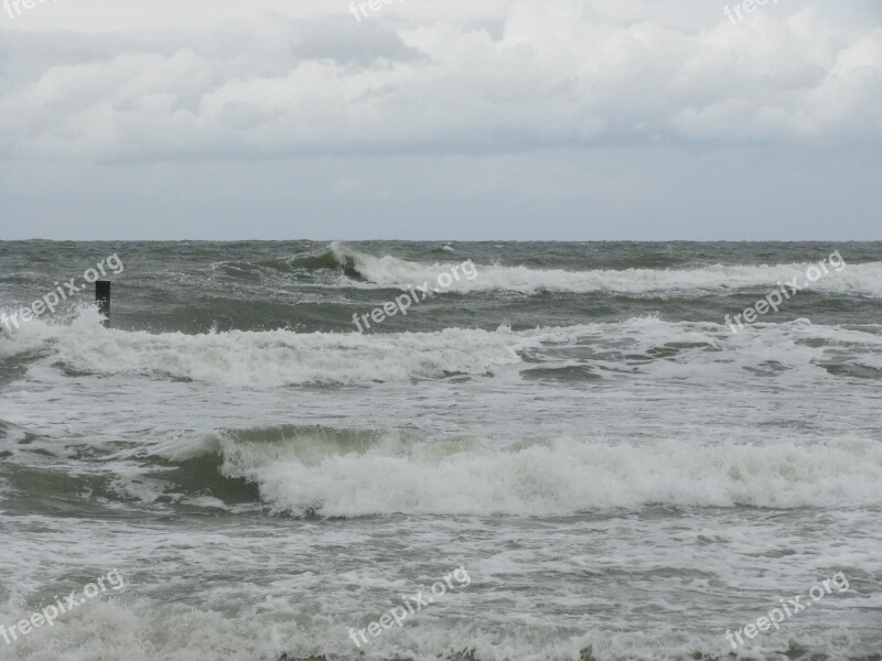 The Baltic Sea Poland Wave Wind Free Photos