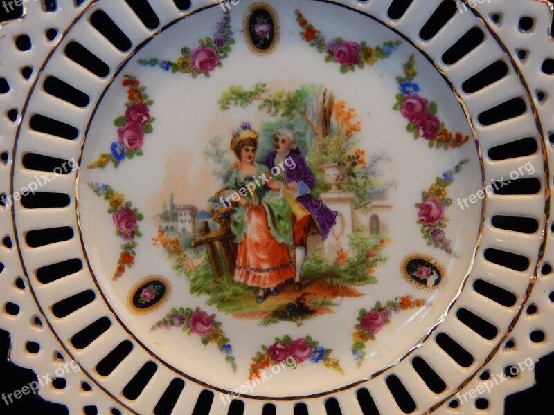 Antique China Victorian Plate Traditional