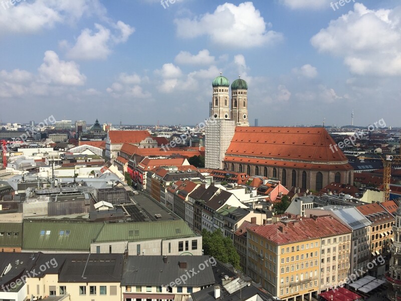 Munich Panorama Frauenkirche Viewpoint Free Photos