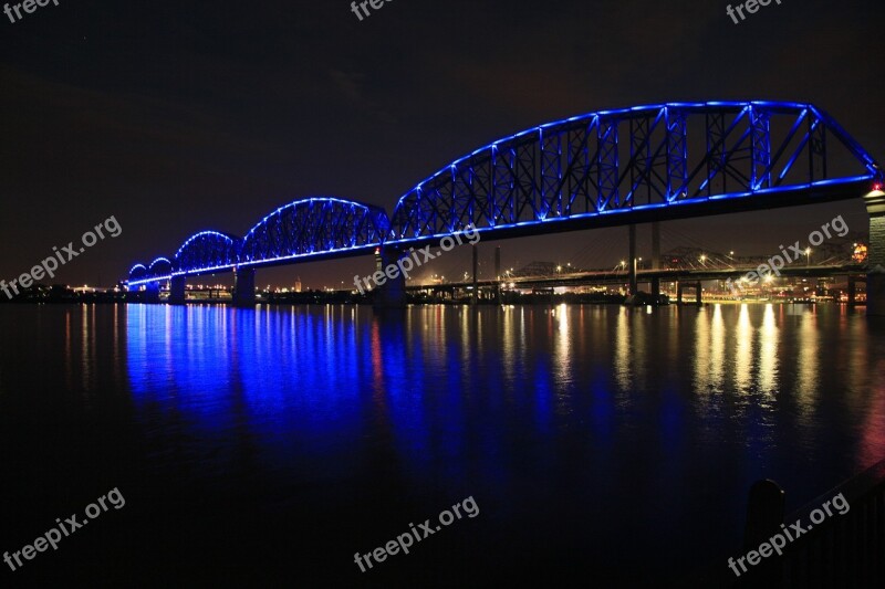 Bridge Louisville Kentucky River Night