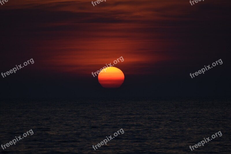 Sunset Red Italy Sky Afterglow