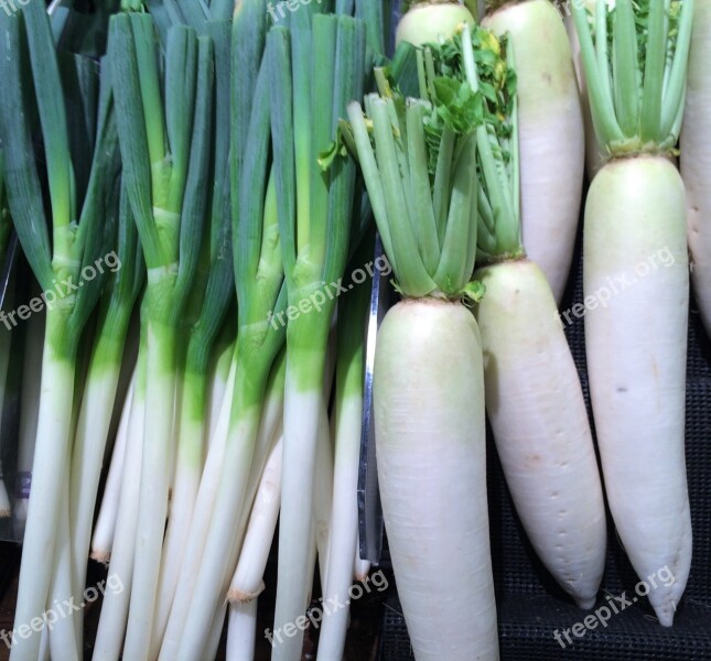 Green Onion Radish Vegetables Seiyu Ltd Living