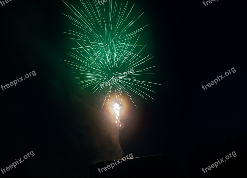 Fireworks Night Pyrotechnics Shower Of Sparks Colorful