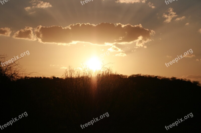 Sol Sunset Sertao Brazil Free Photos