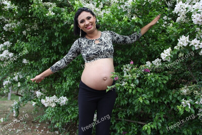 Pregnancy Pregnant Woman Pregnant Green Grass