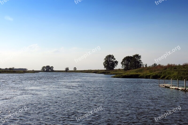 Landscape Elbe River Bank Water