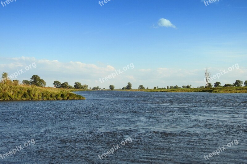 Landscape Elbe River Bank Water