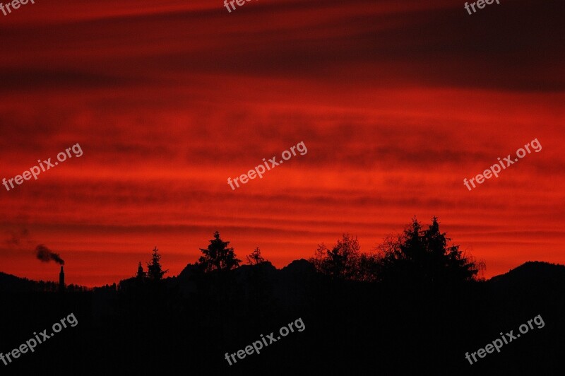 Morgenrot Red Sky Dawn Mood