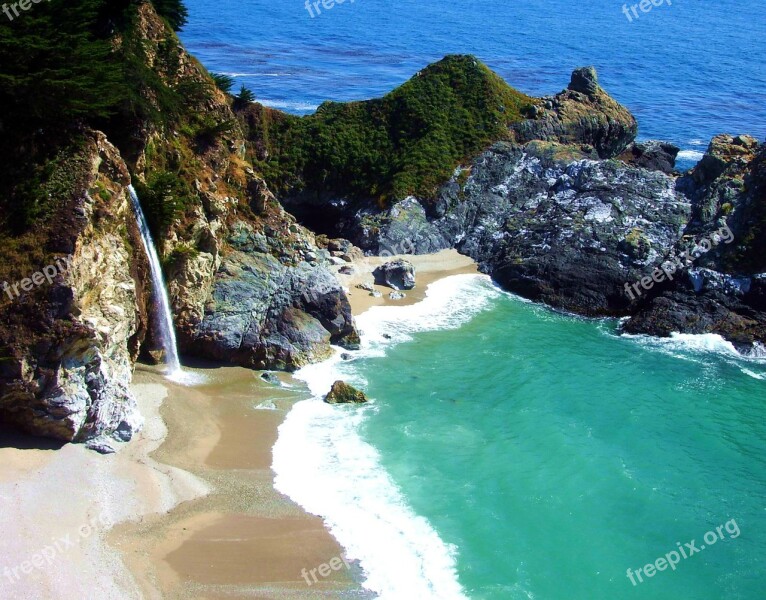 Ca Mcway Falls Big Sur Waterfall Pfeiffer