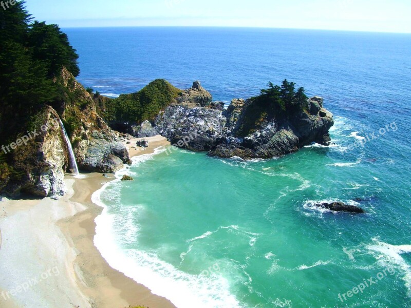 Mcway Falls Big Sur Waterfall Pfeiffer Big