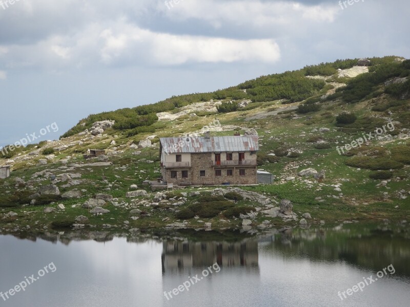 Mountain Refuge Landscape Bulgaria Lake