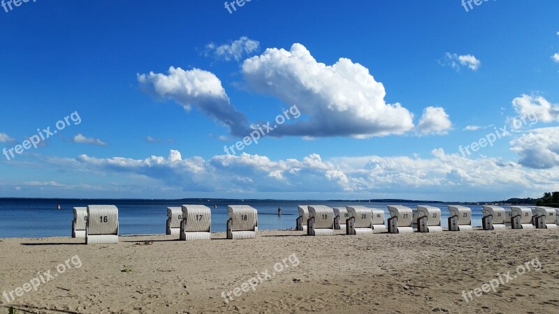 Beach Klink Sky Clouds Beach Chair