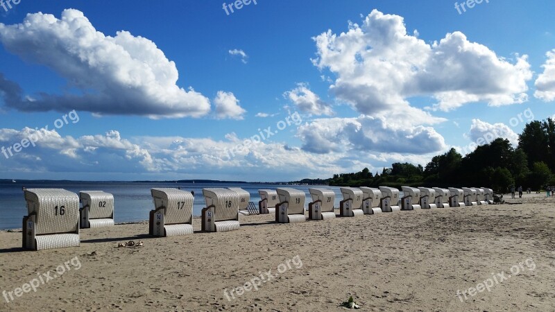 Beach Klink Sky Clouds Beach Chair