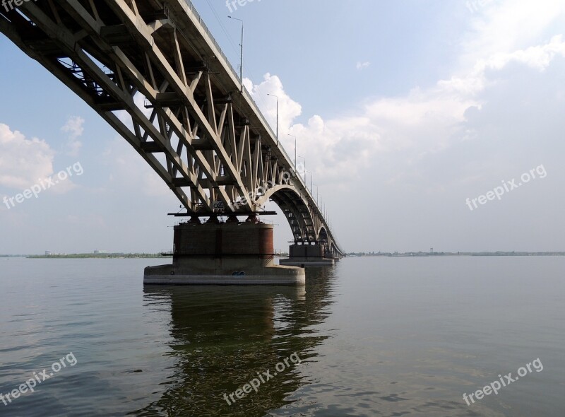 Bridge River Saratov Reflection Water