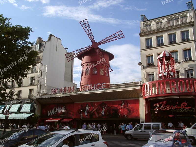 Red Mill Paris Night Life Free Photos