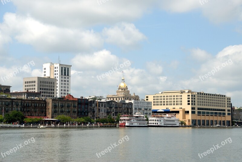 Savannah Georgia Usa Riverfront River