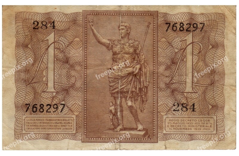 Lire Banknote Italy Money Old Paper