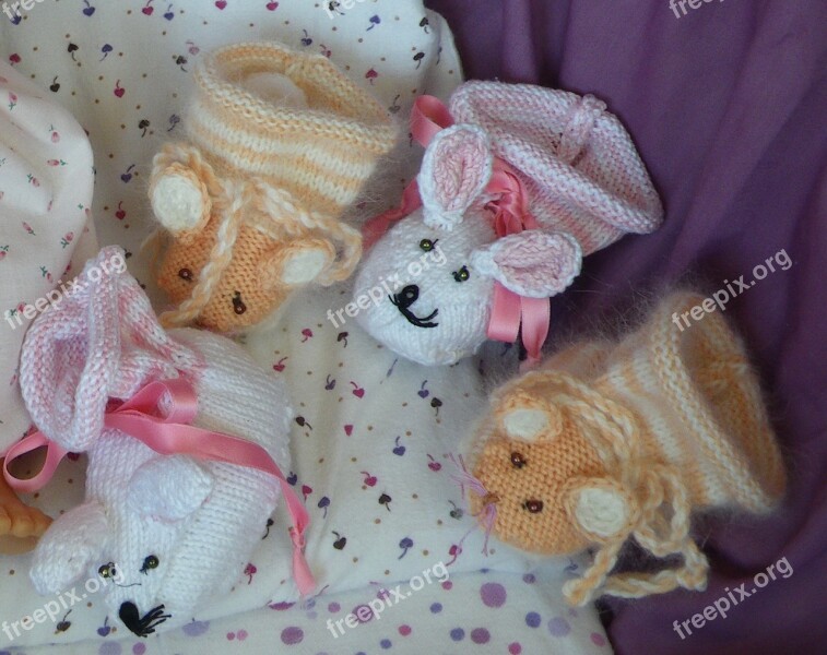 Baby Shoes First Born Shoes Knit Homemade Socks Mice