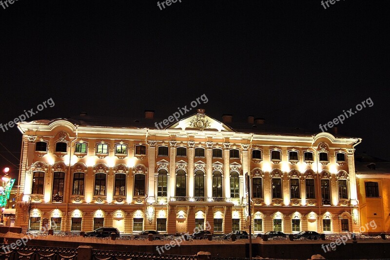 Stroganov Palace St Petersburg Russia Architecture Night